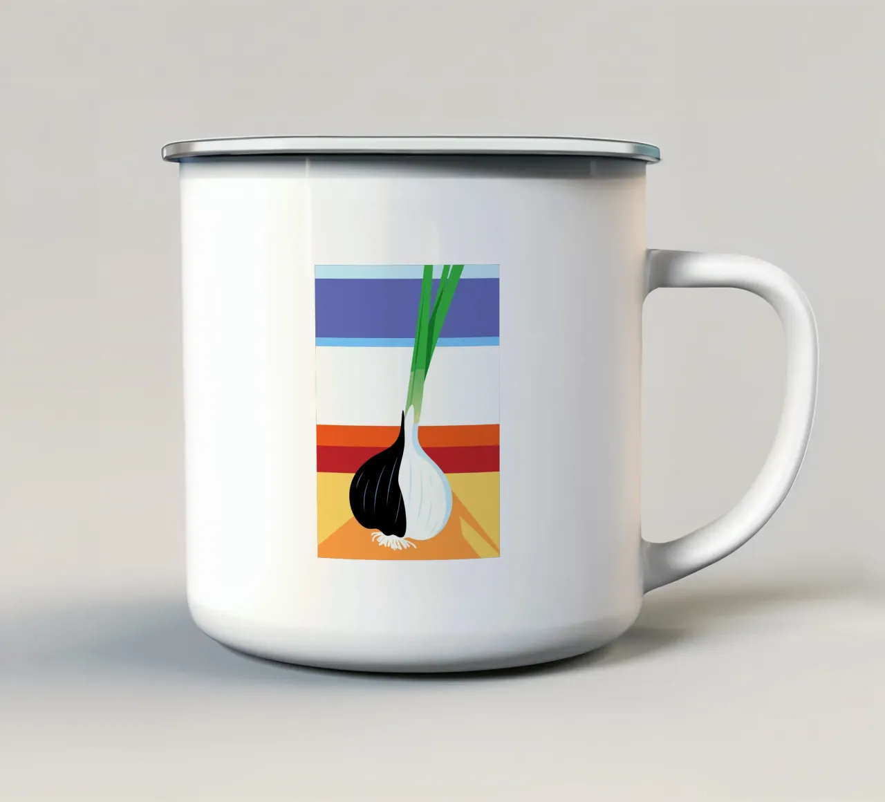 Aglio bianco e nero tazza in smalto da OFFICIAL FRUIT & VEGETABLES