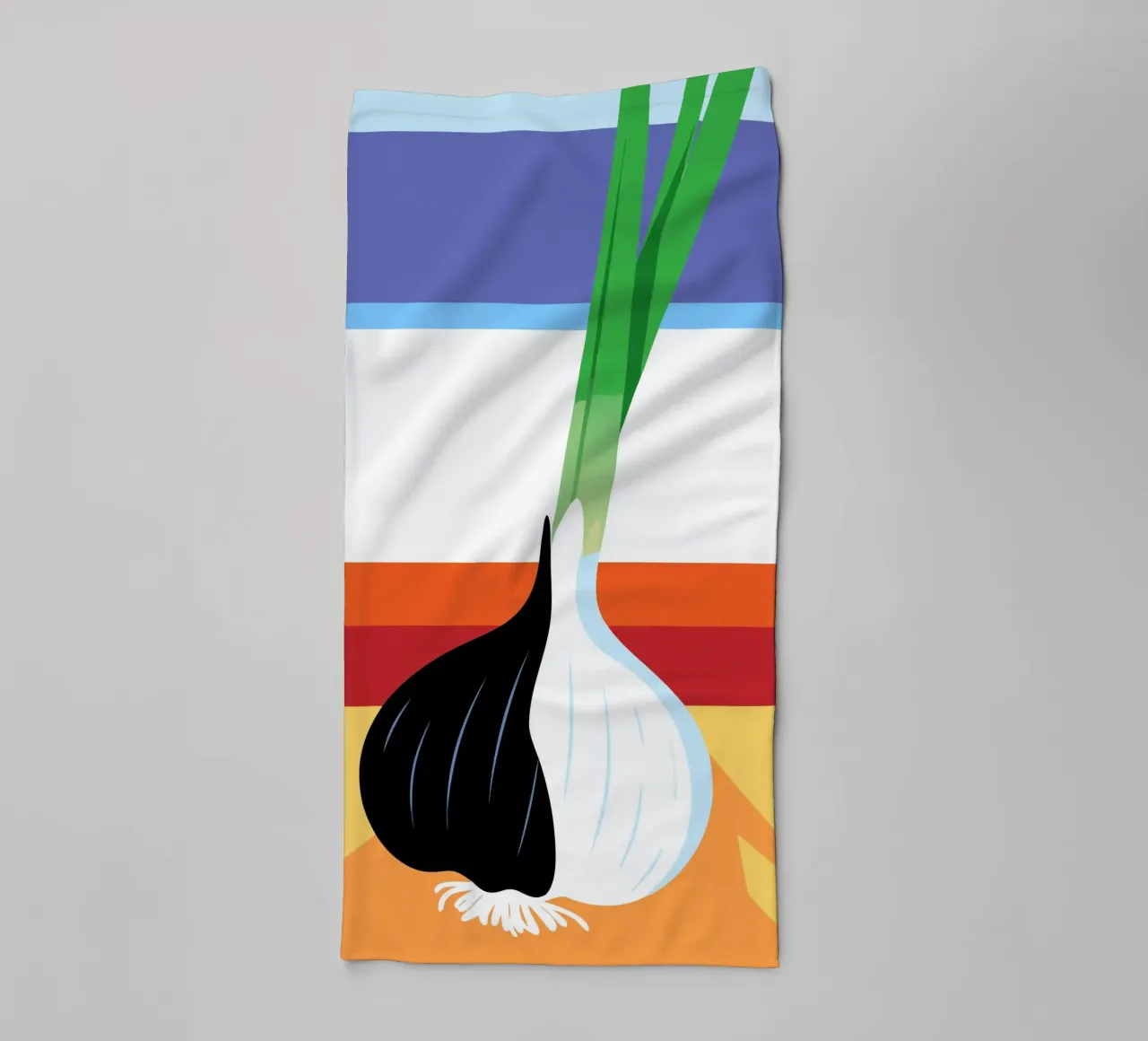 Aglio bianco e nero asciugamano da bagno da OFFICIAL FRUIT & VEGETABLES