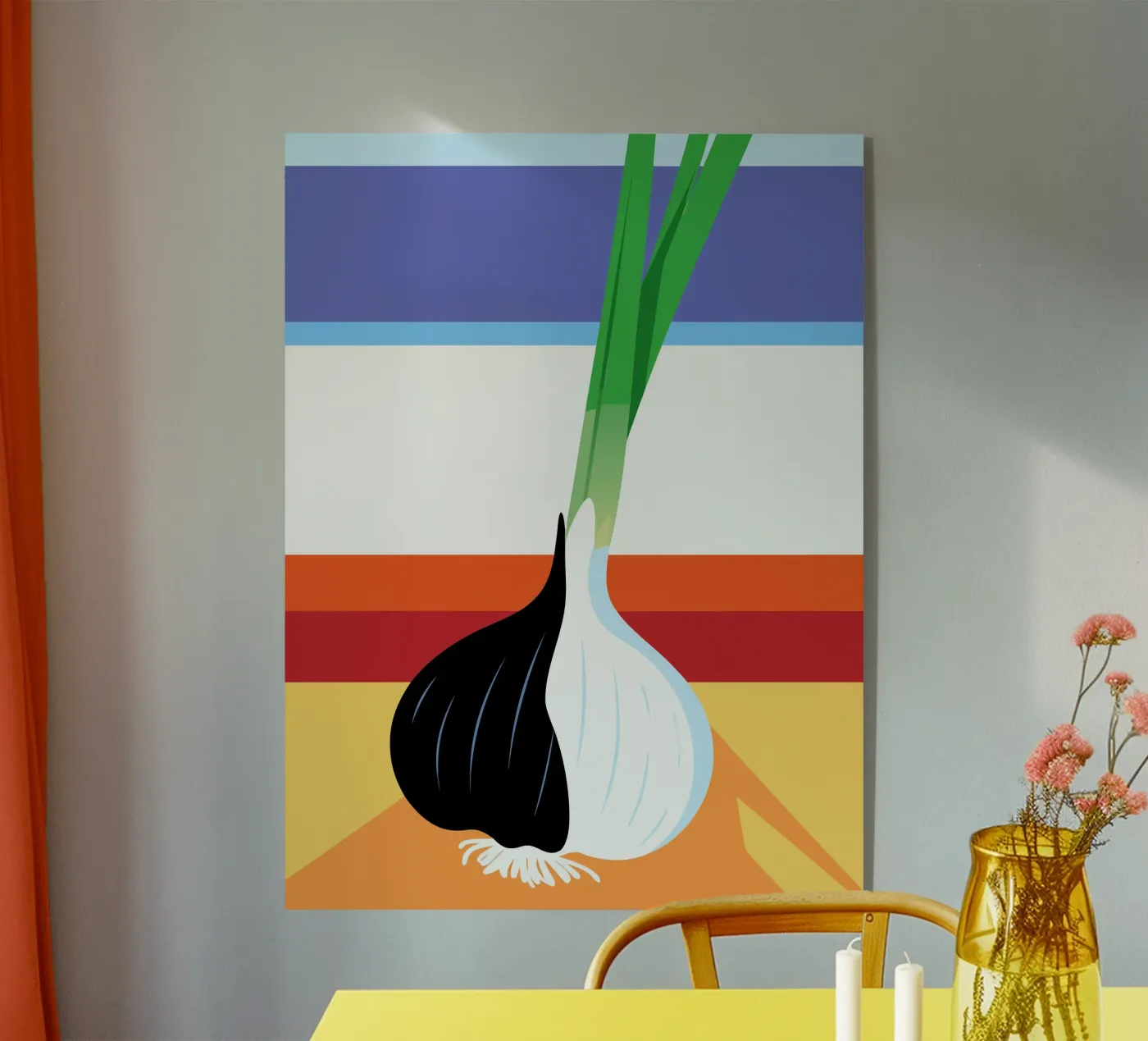 Zwart-witte knoflook acryl van OFFICIAL FRUIT & VEGETABLES