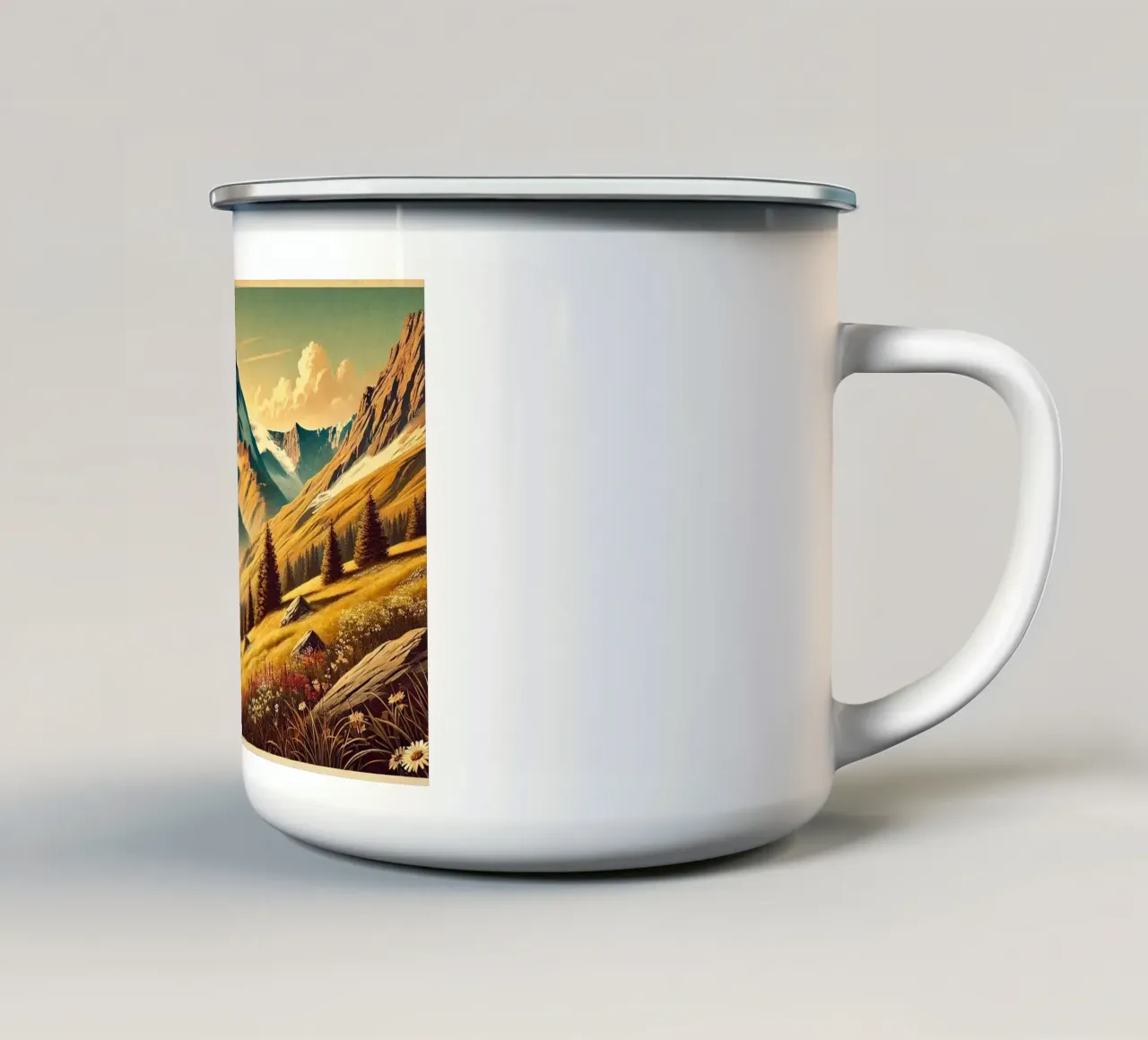 Poster d'epoca Svizzera, Cervino tazza in smalto da Wanderlust Vibes