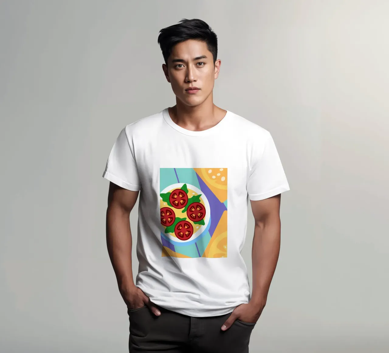 Ciotola di zuppa di pomodoro fresco con foglie verdi t-shirt da OFFICIAL FRUIT & VEGETABLES