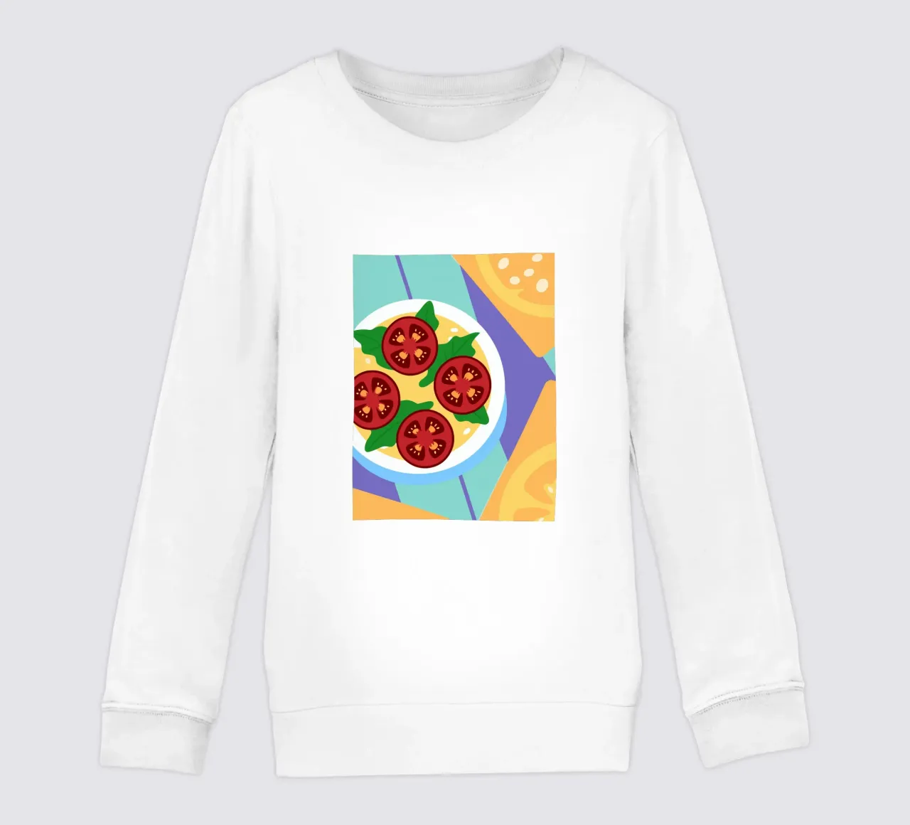 Ciotola di zuppa di pomodoro fresco con foglie verdi felpa bambino da OFFICIAL FRUIT & VEGETABLES