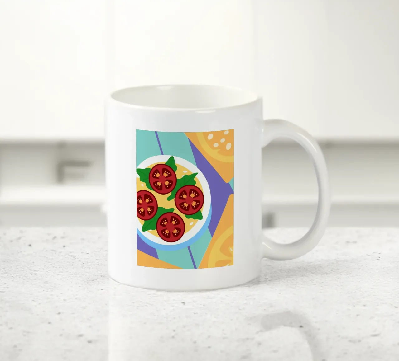 Ciotola di zuppa di pomodoro fresco con foglie verdi tazza in ceramica da OFFICIAL FRUIT & VEGETABLES