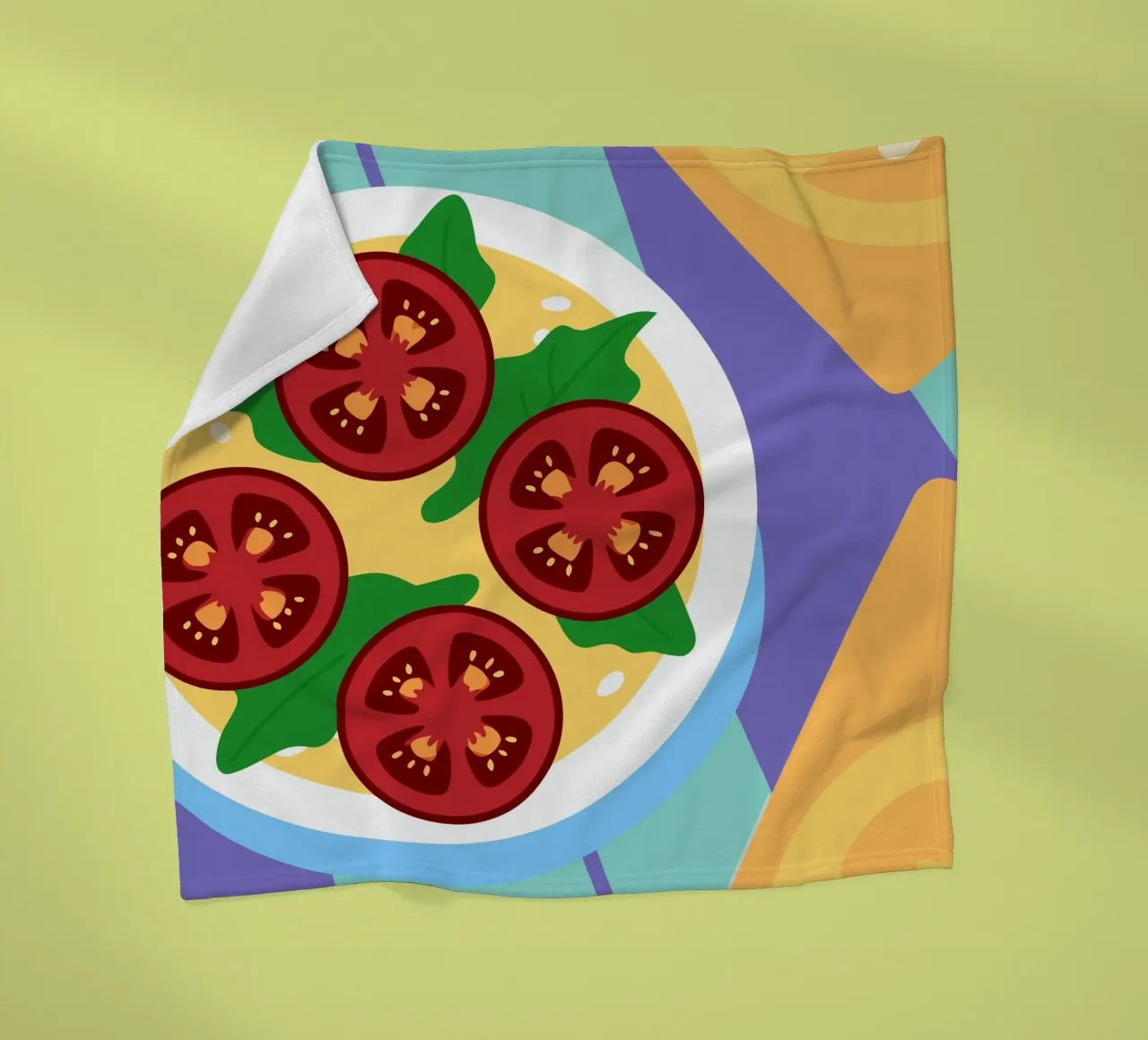 Ciotola di zuppa di pomodoro fresco con foglie verdi coperta in pile da OFFICIAL FRUIT & VEGETABLES