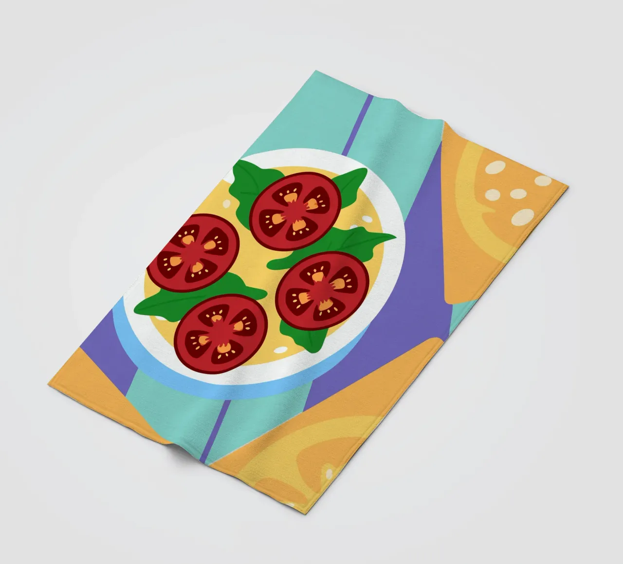 Ciotola di zuppa di pomodoro fresco con foglie verdi coperta in pile da OFFICIAL FRUIT & VEGETABLES