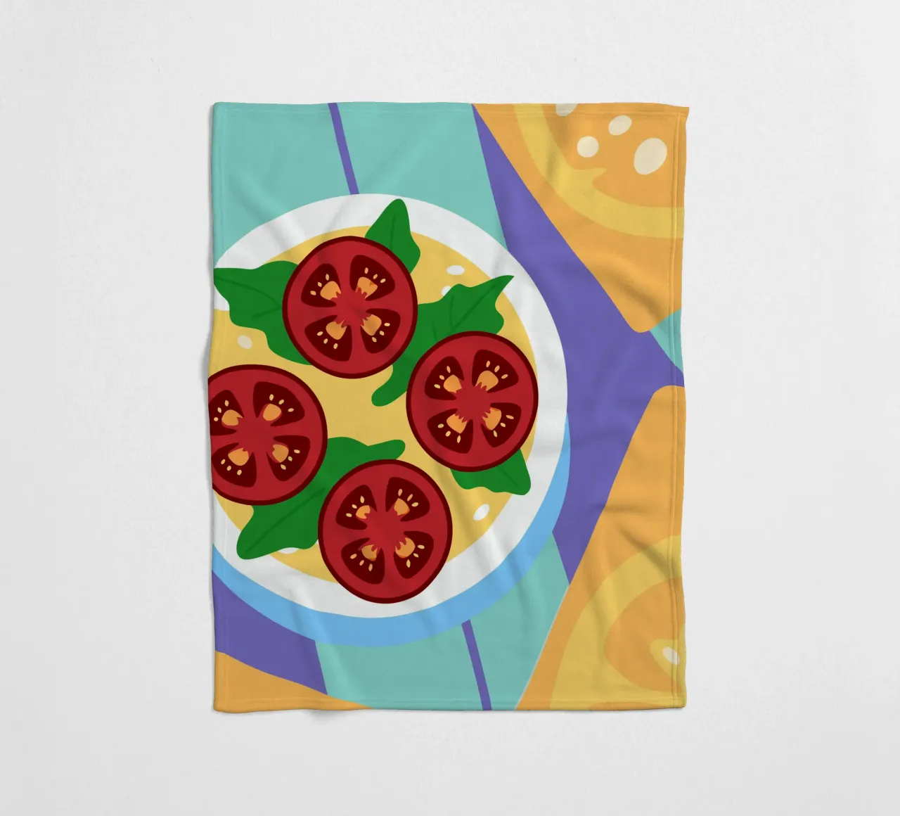 Ciotola di zuppa di pomodoro fresco con foglie verdi coperta in pile da OFFICIAL FRUIT & VEGETABLES