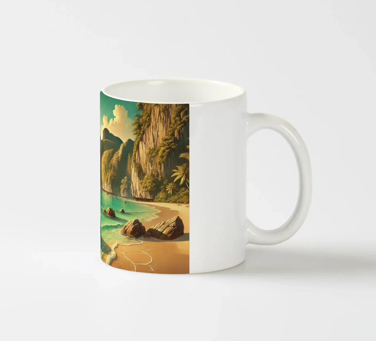 Poster d'epoca sulla Thailandia, Isole Phi Phi tazza in ceramica da Wanderlust Vibes