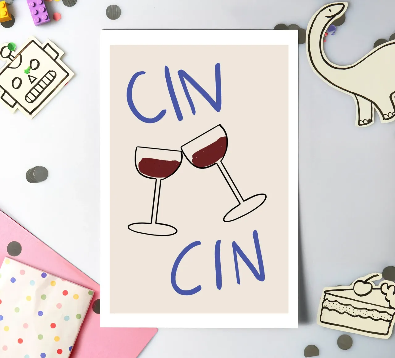 Cin Cin sticker sheet by John Sander