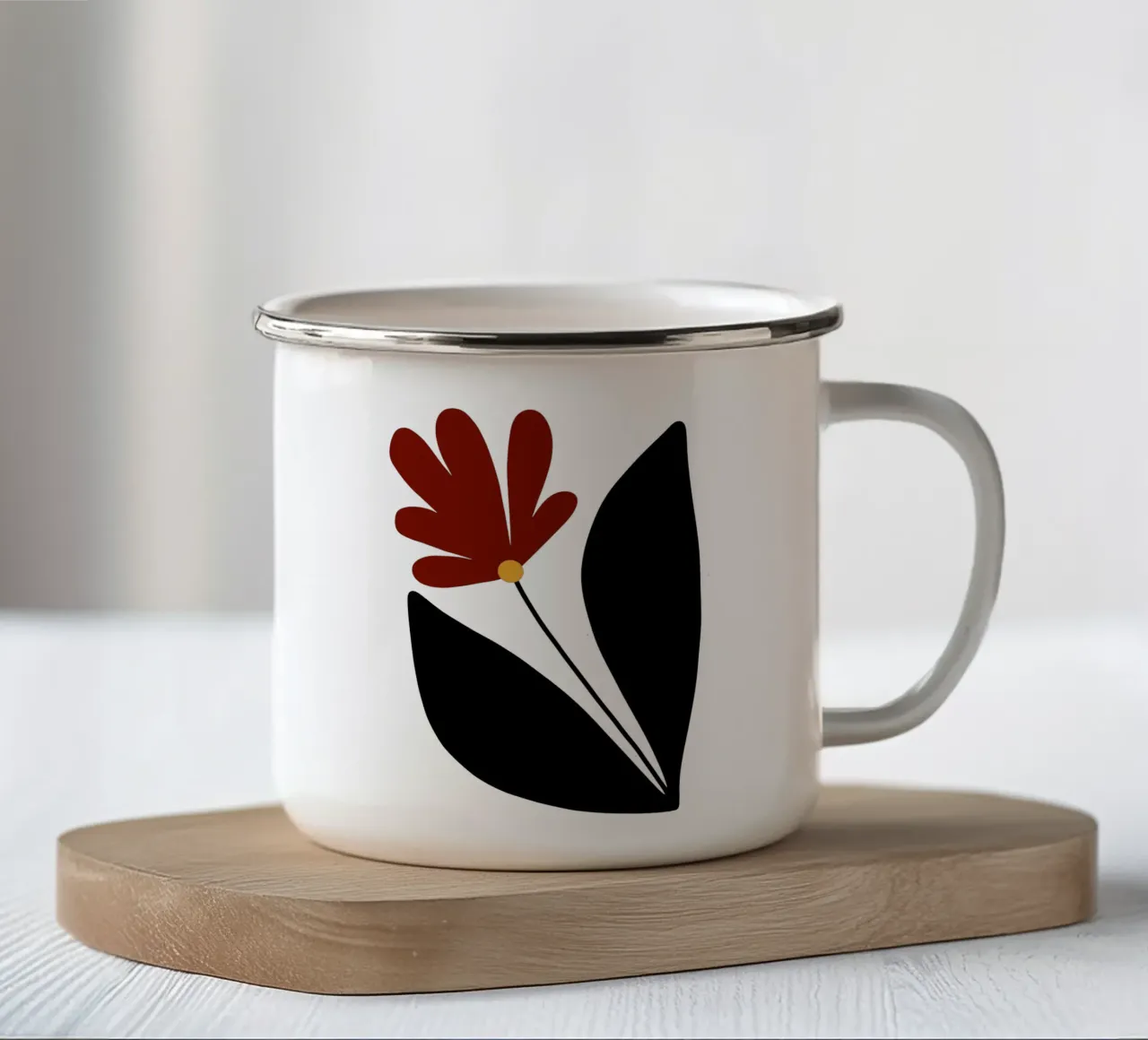 Burgundy Black Bloom tazza in smalto da TijanaArtStudio88