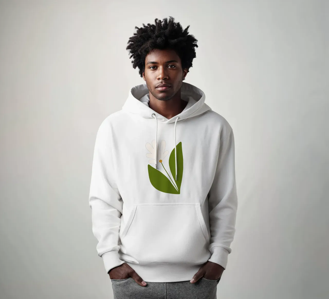 White Green Bloom felpa con cappuccio da TijanaArtStudio88