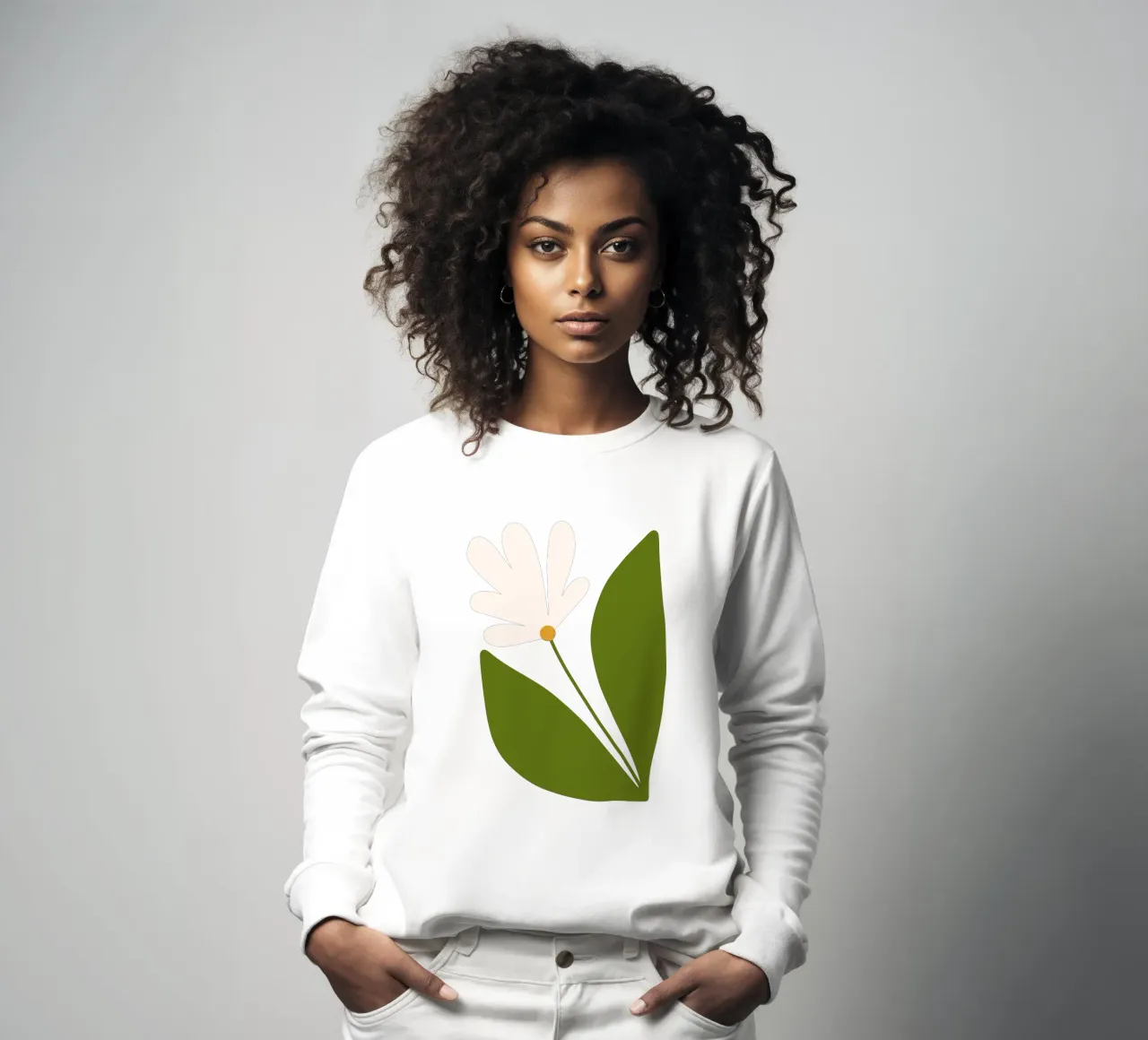 White Green Bloom felpa da TijanaArtStudio88