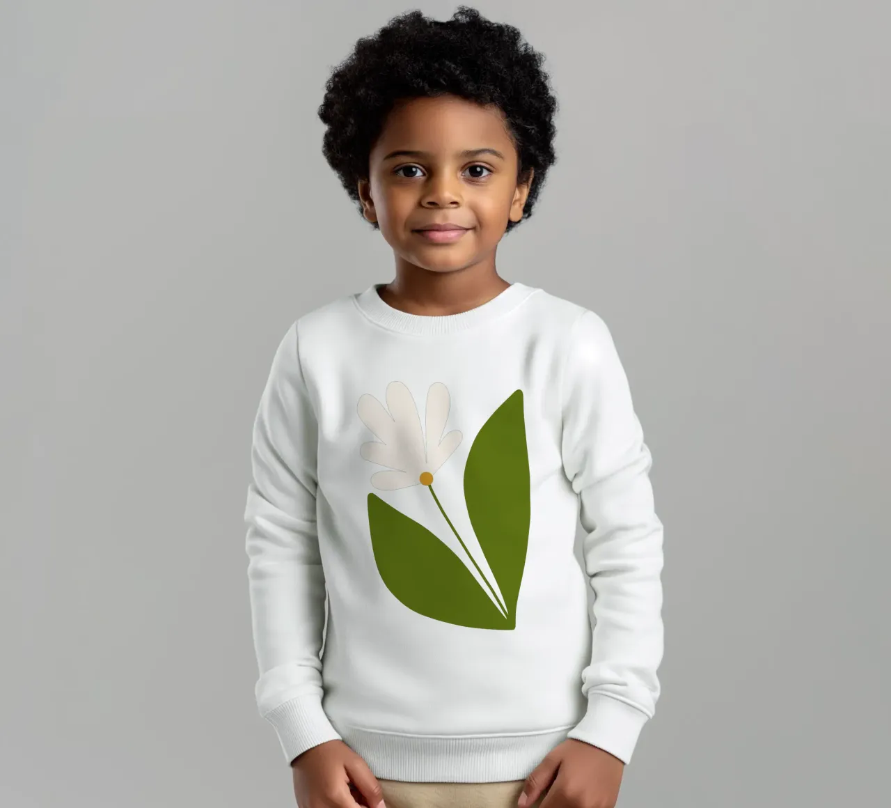 White Green Bloom felpa bambino da TijanaArtStudio88