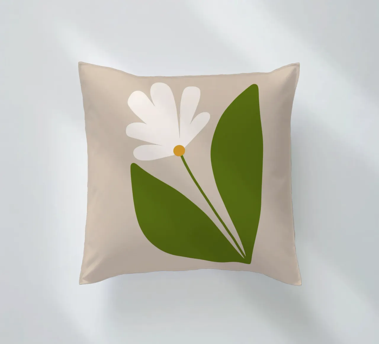 White Green Bloom cuscino da TijanaArtStudio88