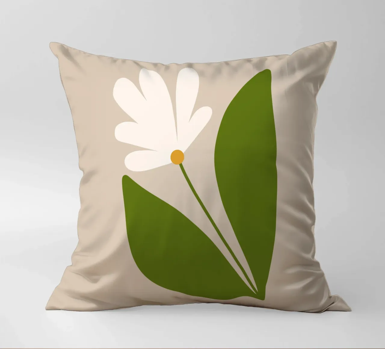 White Green Bloom cuscino da TijanaArtStudio88