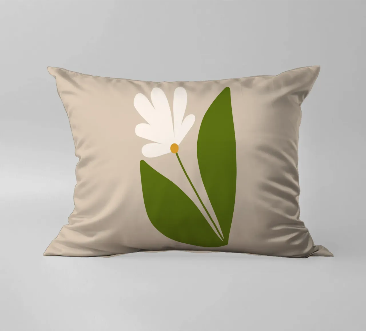 White Green Bloom cuscino da TijanaArtStudio88