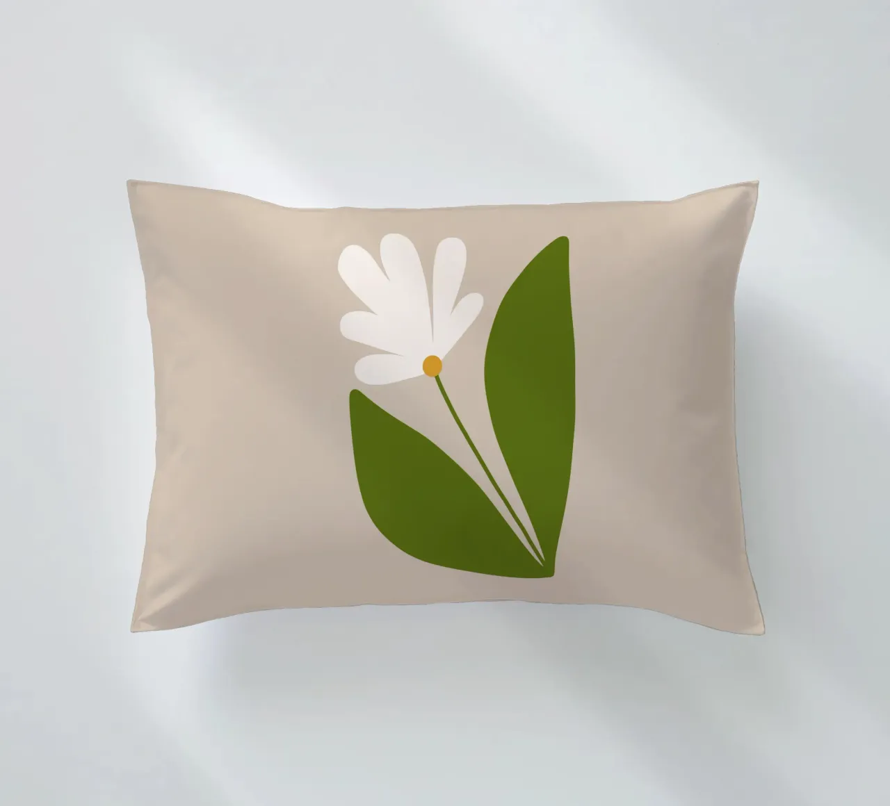 White Green Bloom cuscino da TijanaArtStudio88