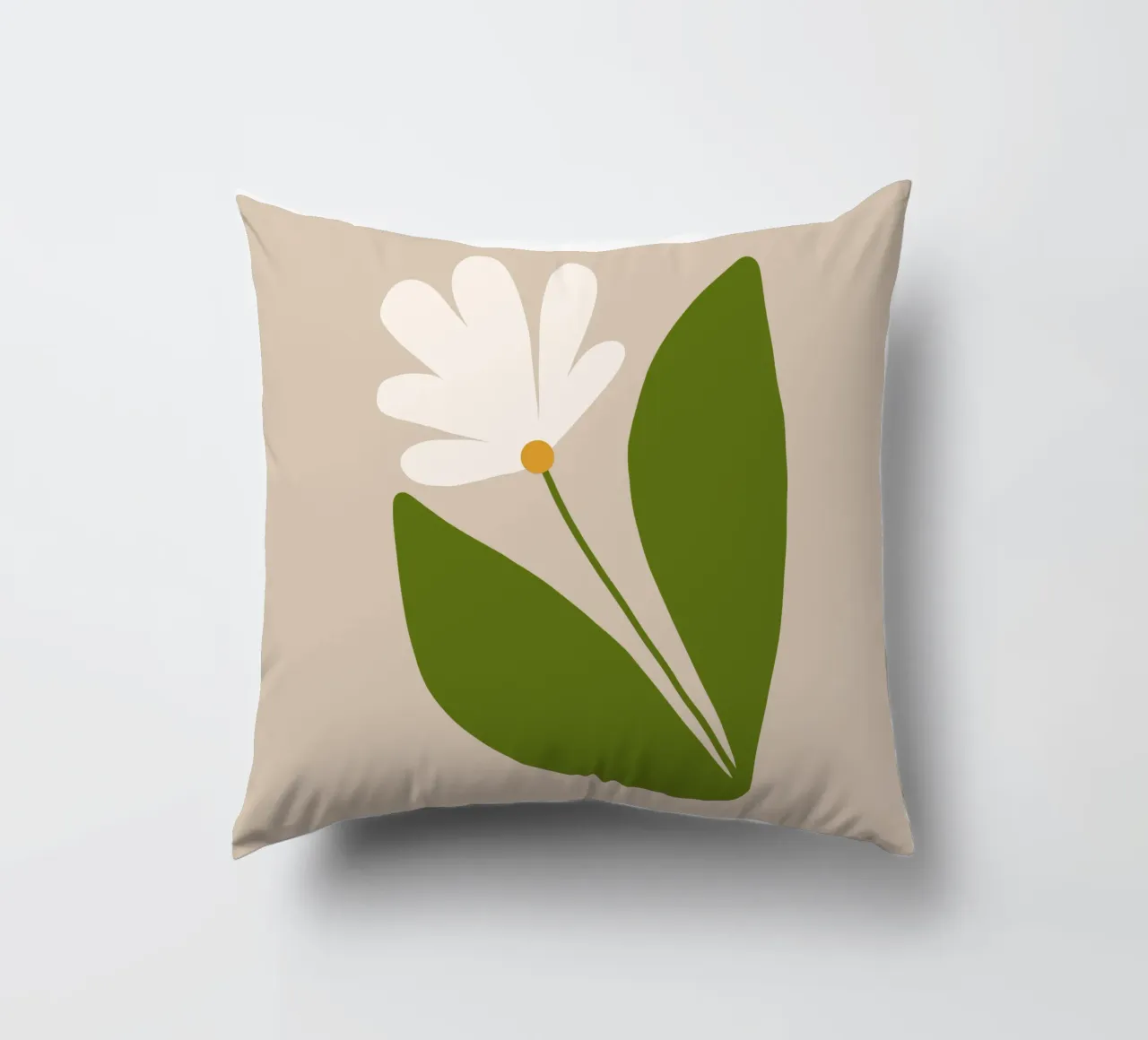 White Green Bloom cuscino da TijanaArtStudio88