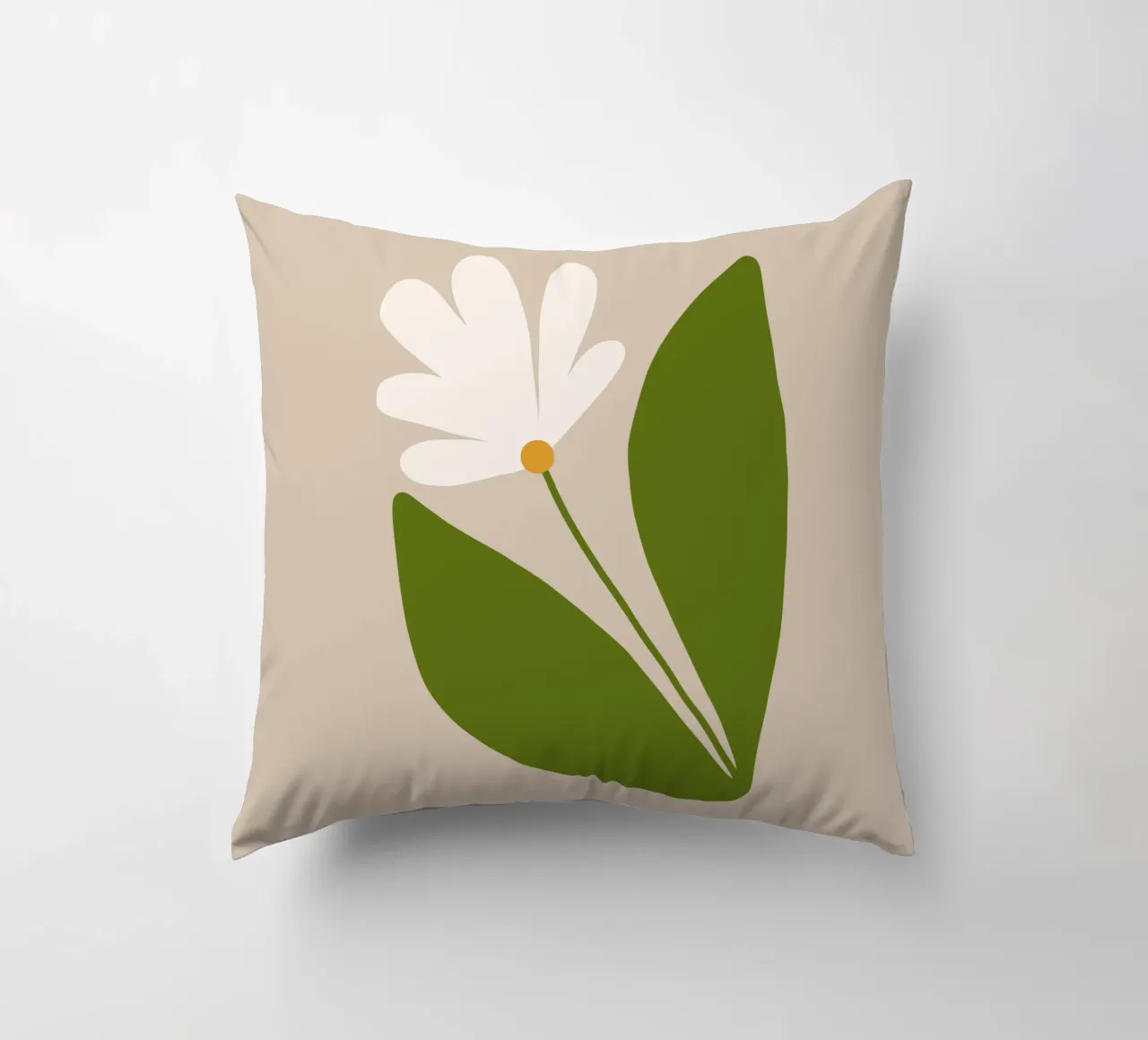 White Green Bloom cuscino da TijanaArtStudio88