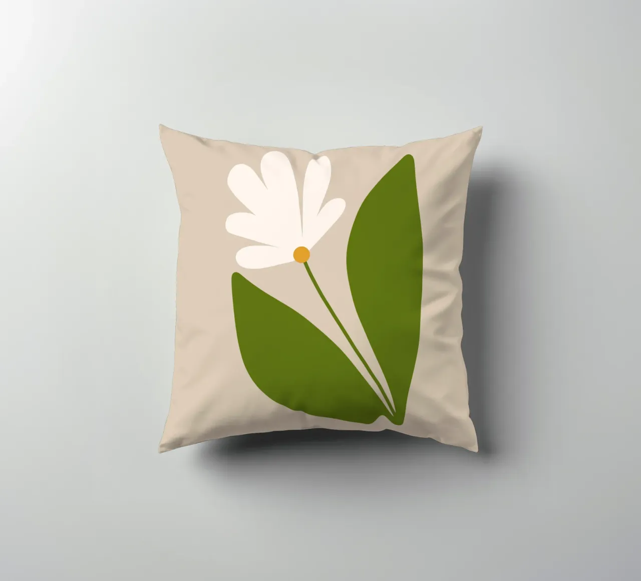 White Green Bloom cuscino da TijanaArtStudio88