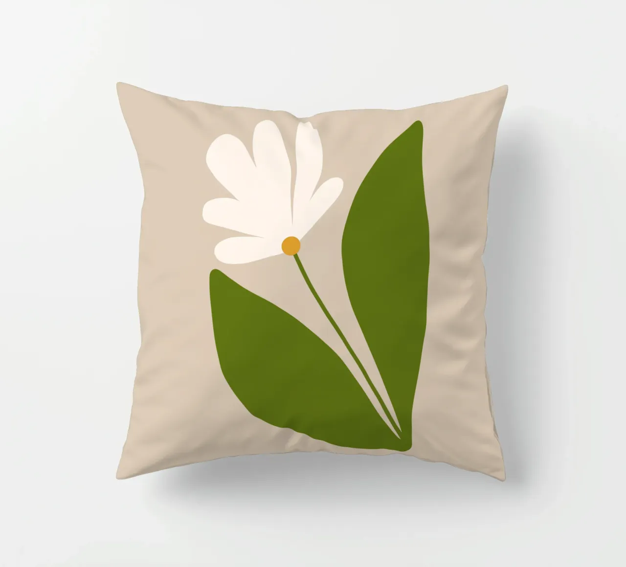 White Green Bloom cuscino da TijanaArtStudio88