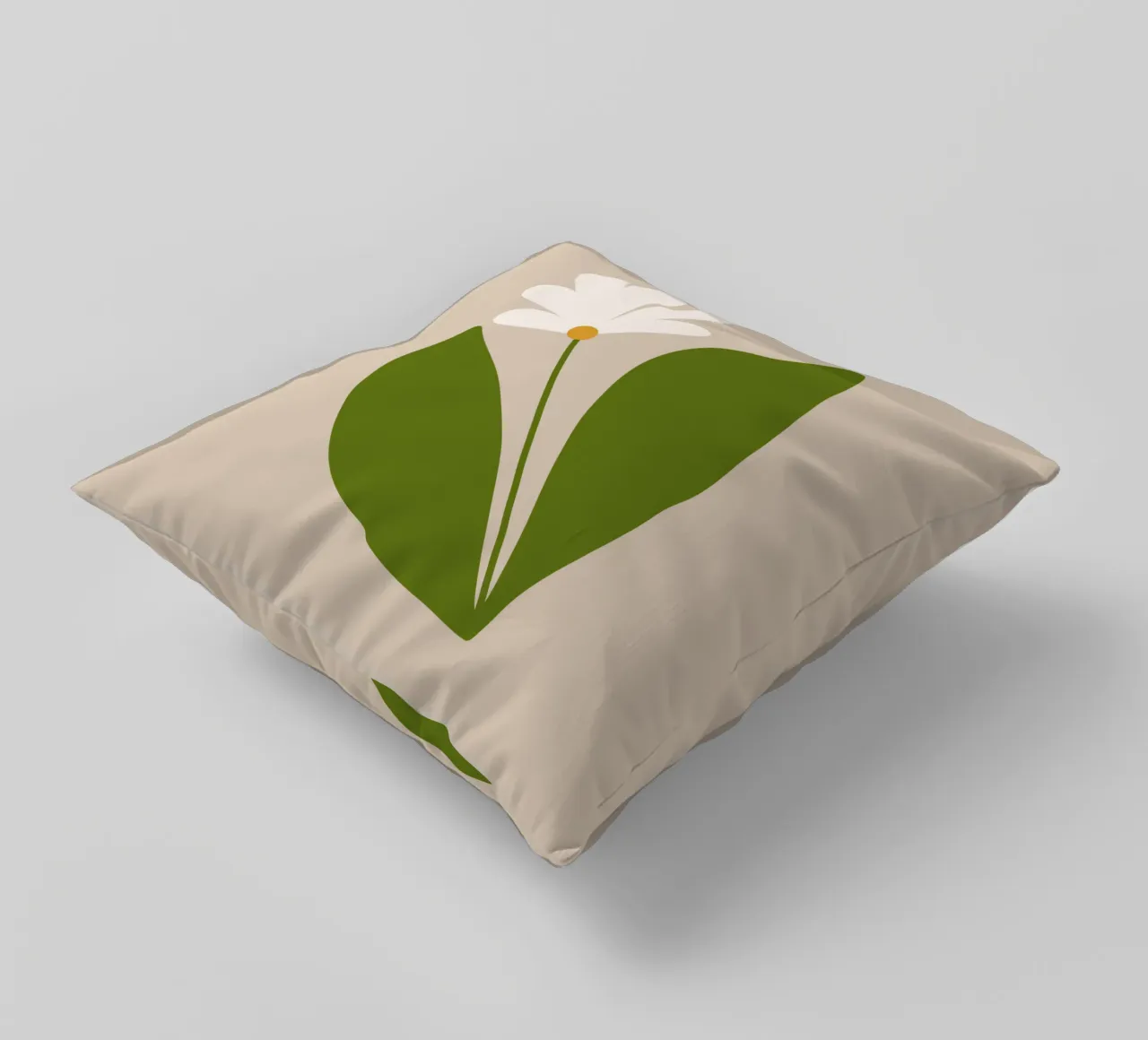 White Green Bloom cuscino da TijanaArtStudio88