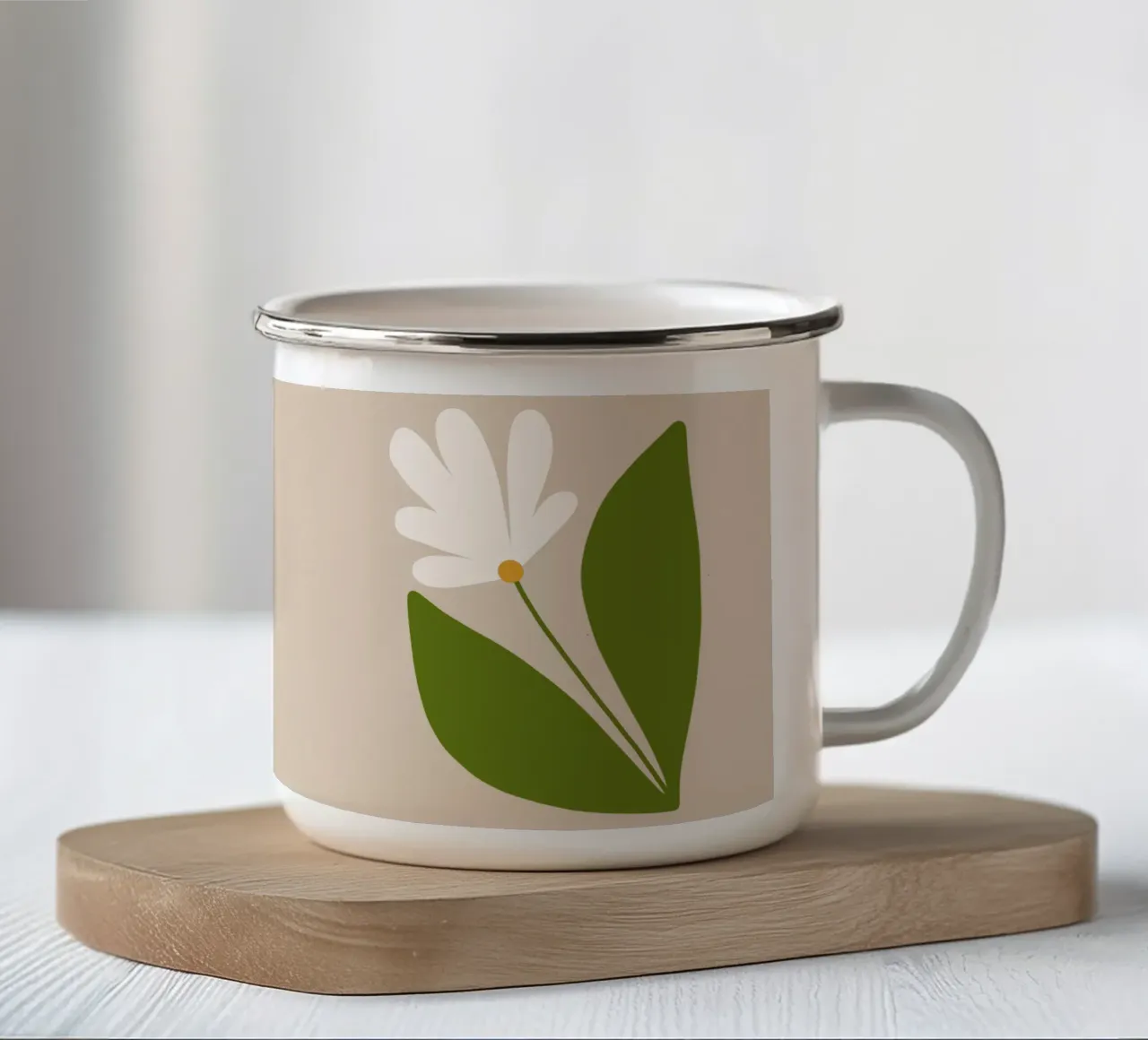 White Green Bloom tazza in smalto da TijanaArtStudio88