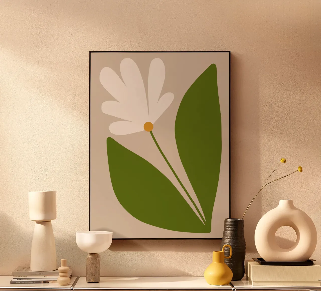 White Green Bloom alluminio dibond da TijanaArtStudio88