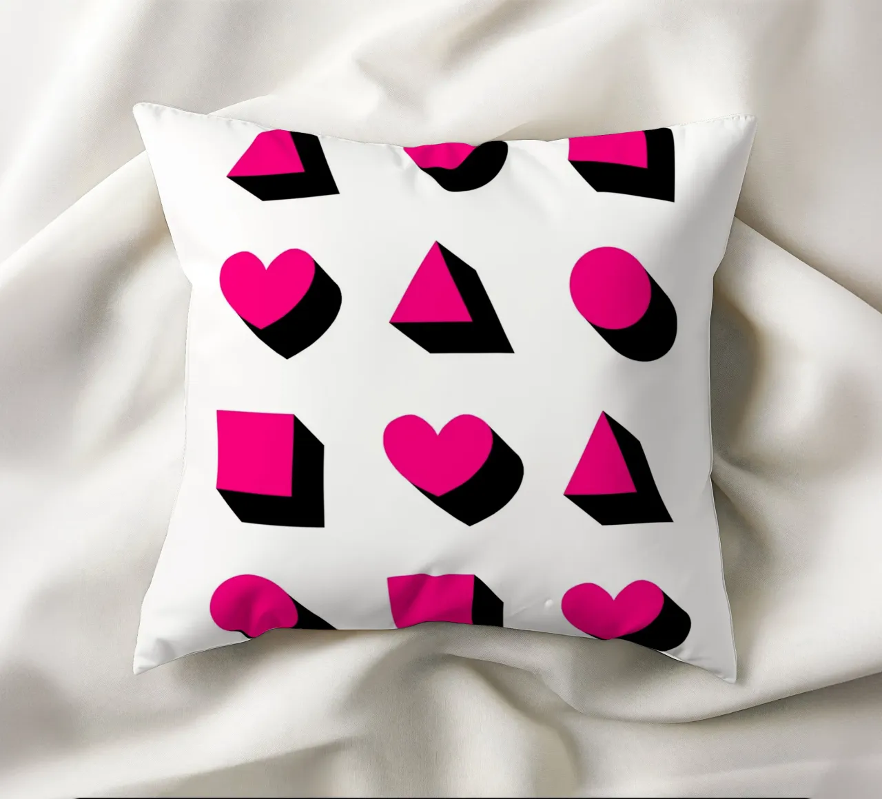 Wunschname - geometrisch pink cuscino da BAINAI BRICK