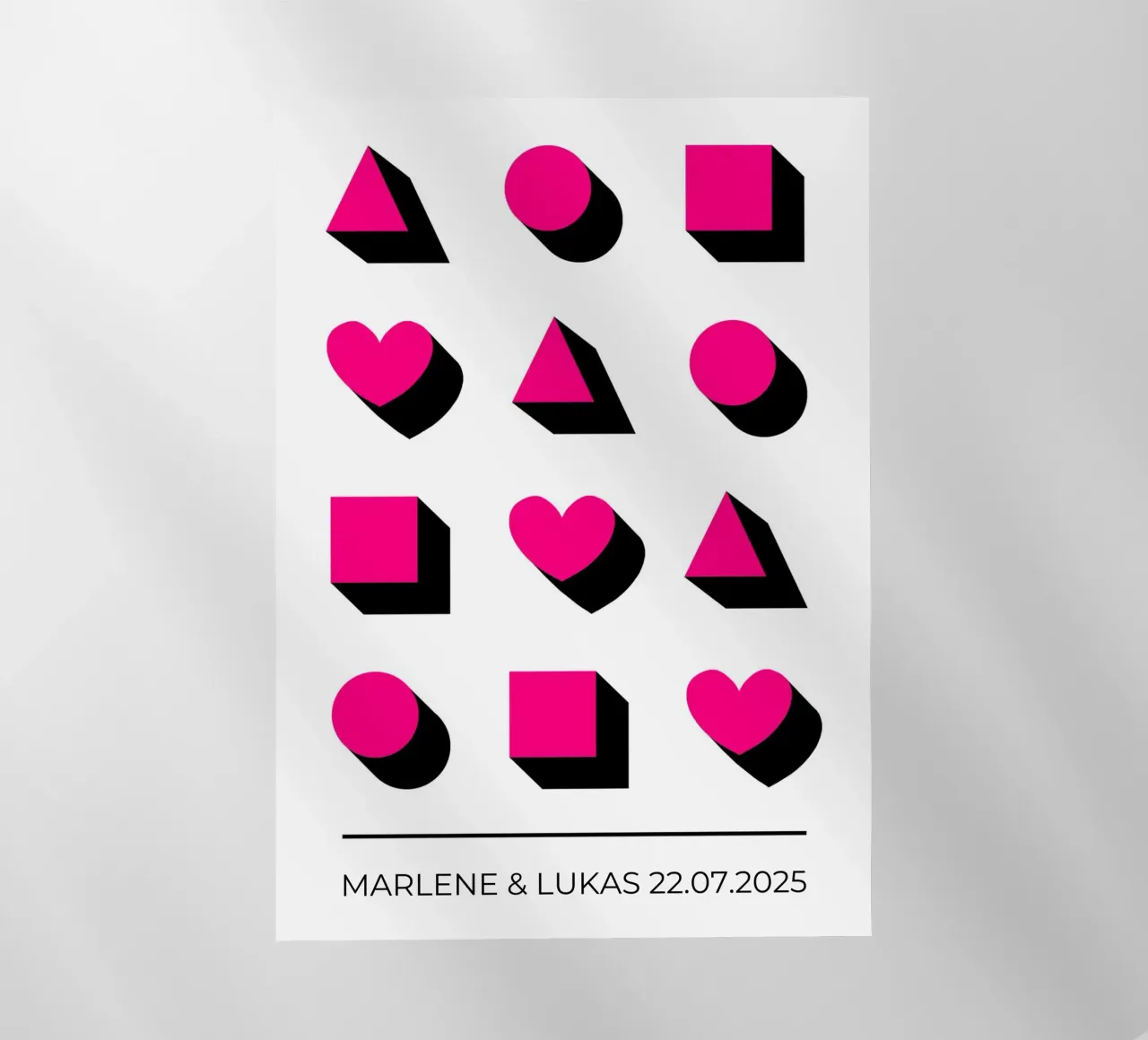 Wunschname - geometrisch pink pellicola backlit da BAINAI BRICK