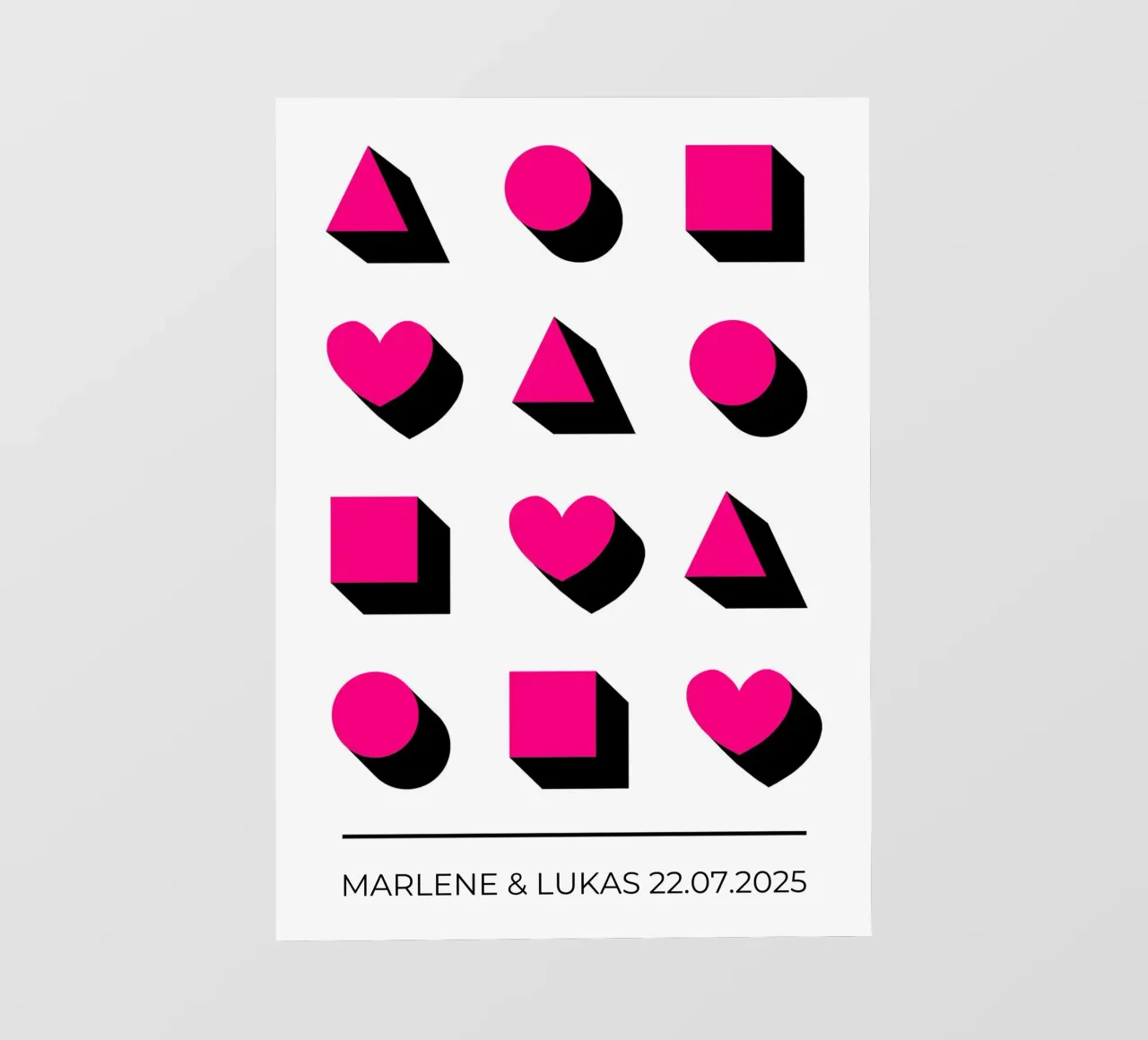 Wunschname - geometrisch pink pellicola backlit da BAINAI BRICK