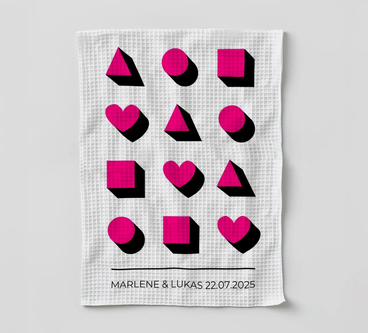 Wunschname - geometrisch pink canovaccio da cucina da BAINAI BRICK
