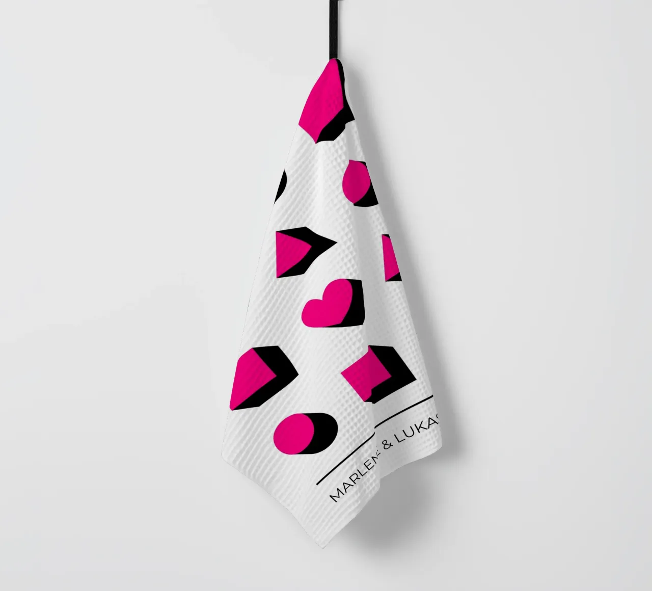 Wunschname - geometrisch pink canovaccio da cucina da BAINAI BRICK