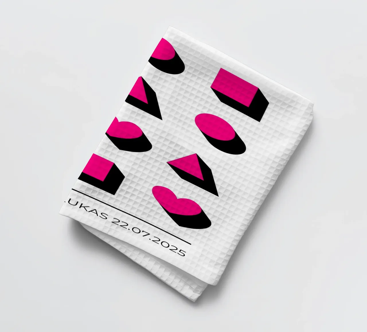 Wunschname - geometrisch pink canovaccio da cucina da BAINAI BRICK