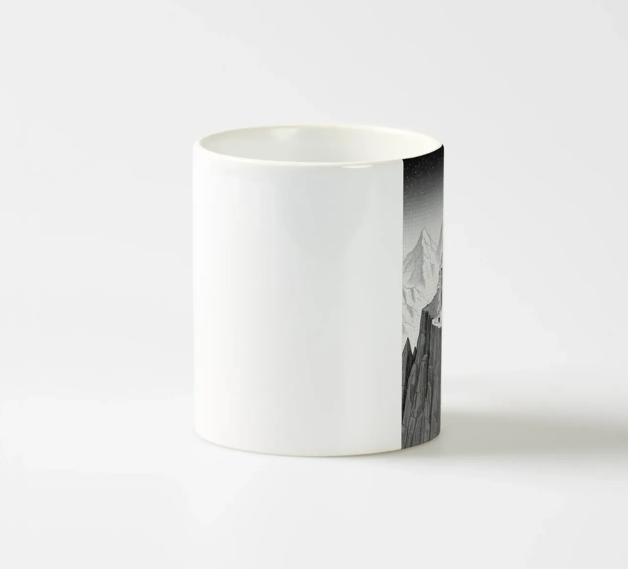 Space Station in Black and White. Pandas included tazza in ceramica da ZEN VACATION