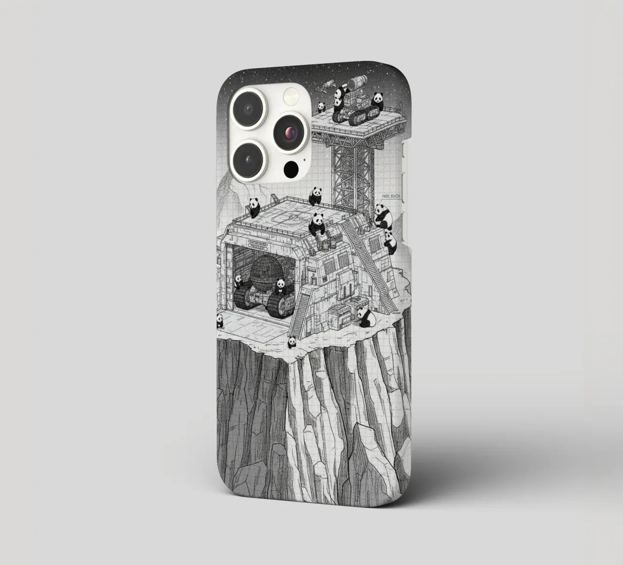 Space Station in Black and White. Pandas included cover iphone da ZEN VACATION
