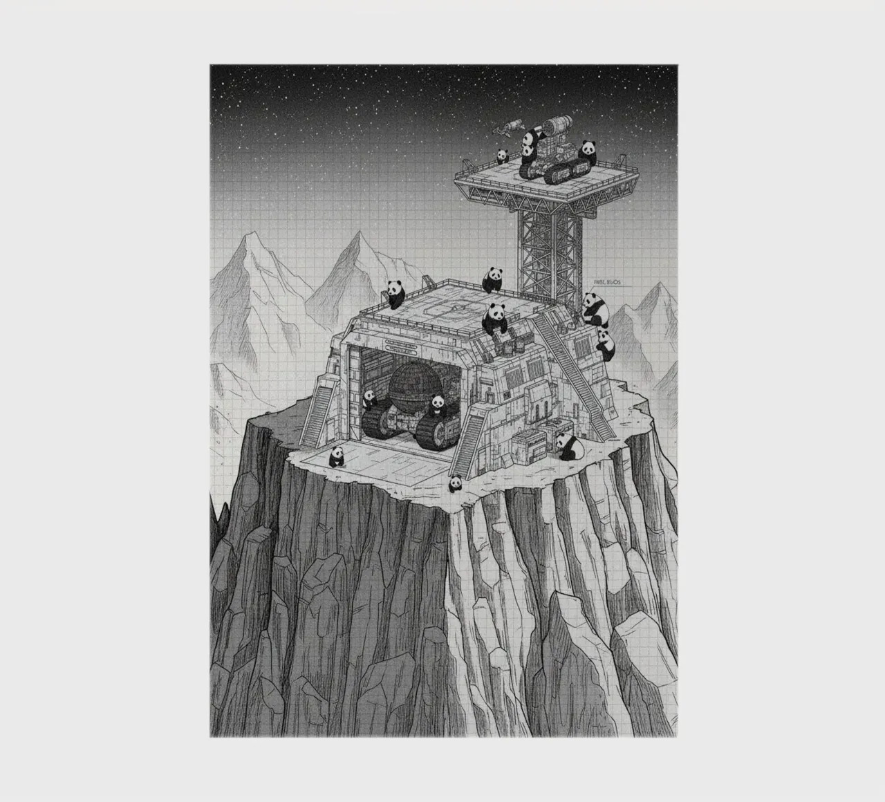 Space Station in Black and White. Pandas included diario da ZEN VACATION