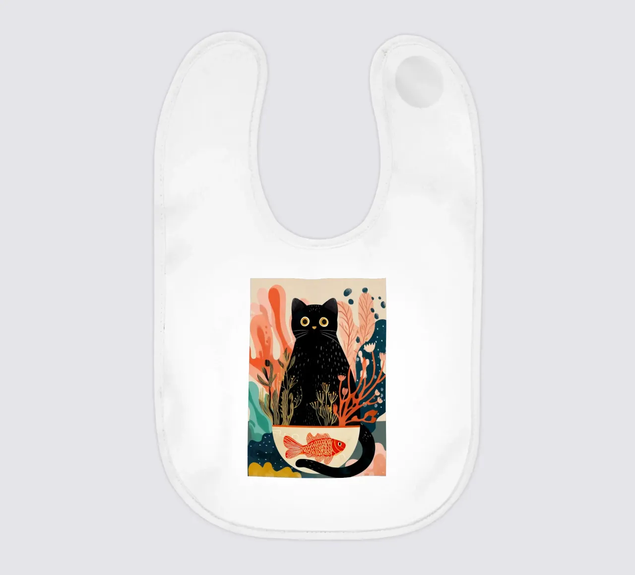 Black Cat and Goldfish bavaglino da Luca