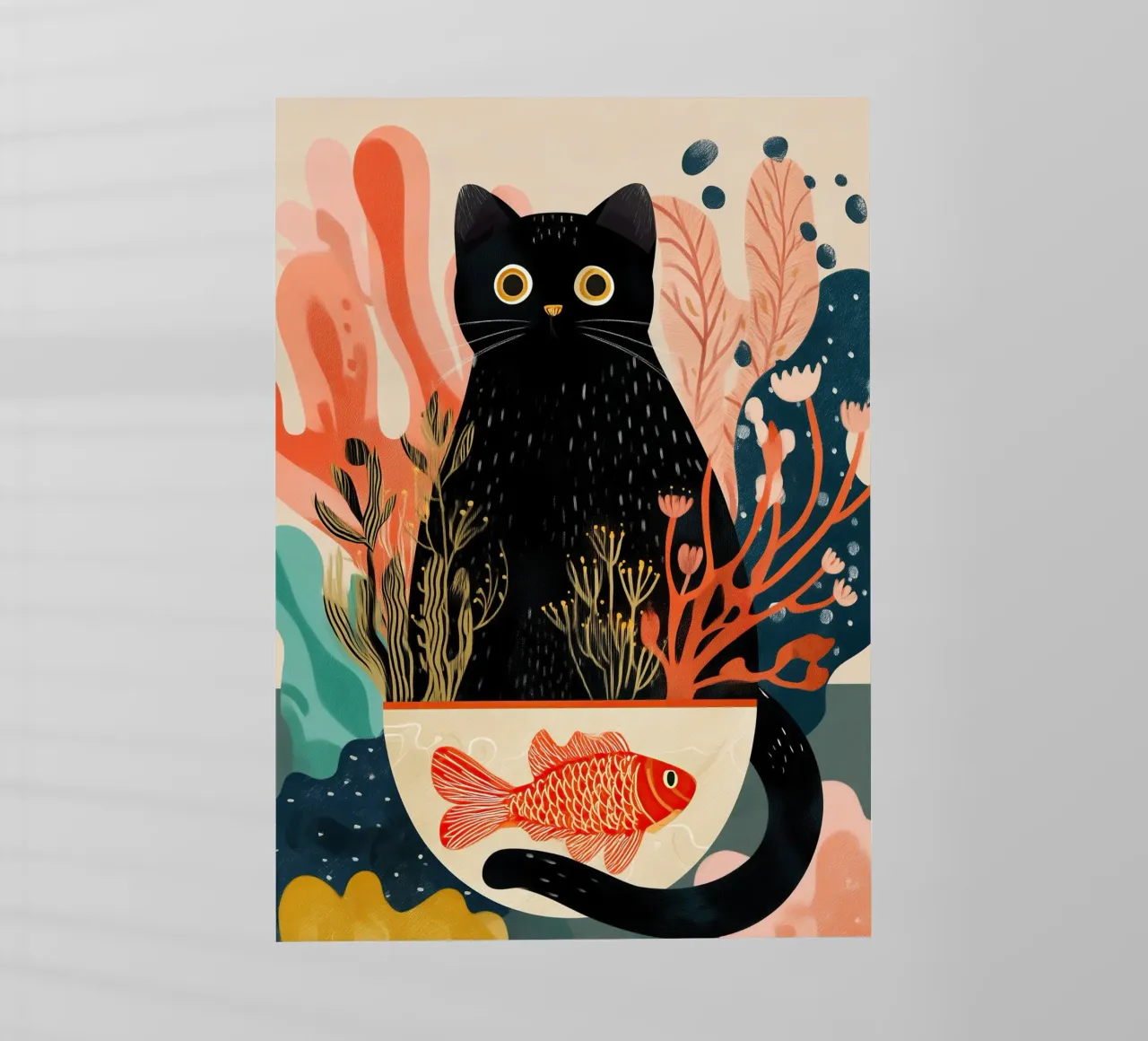 Black Cat and Goldfish pellicola backlit da Luca
