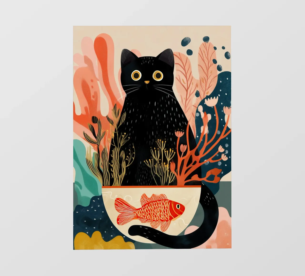 Black Cat and Goldfish pellicola backlit da Luca
