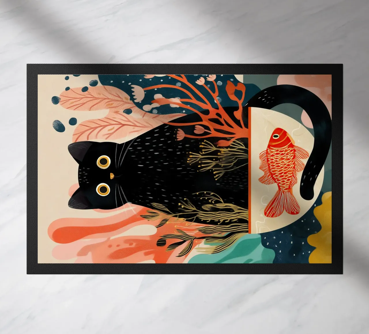 Black Cat and Goldfish zerbino da Luca