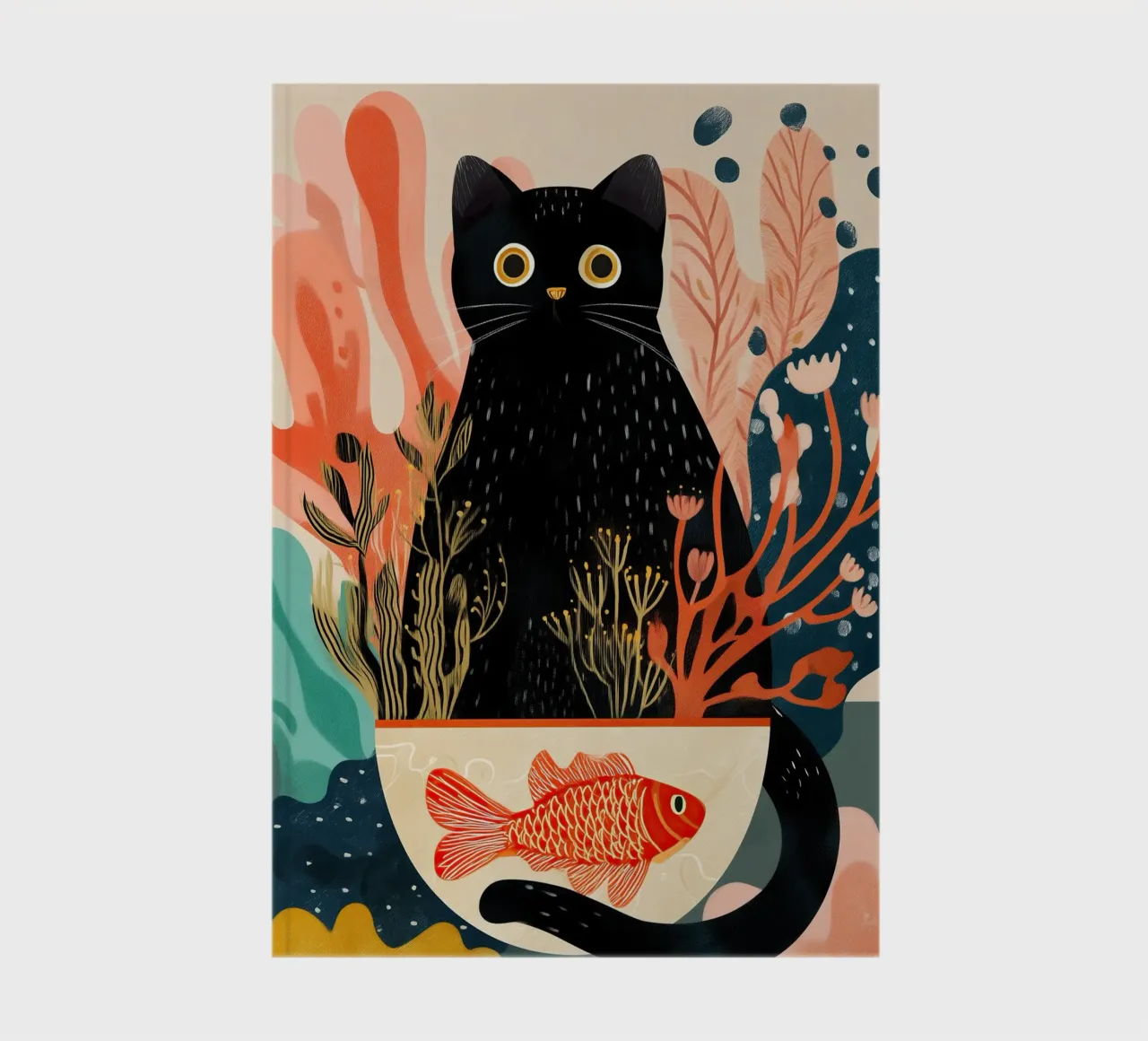 Black Cat and Goldfish notebook by Luca