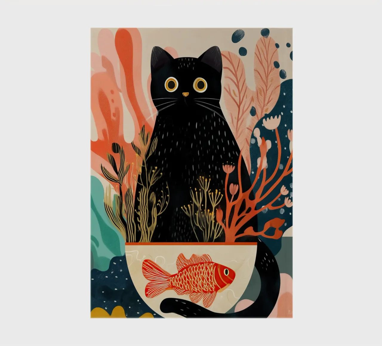 Black Cat and Goldfish notebook by Luca
