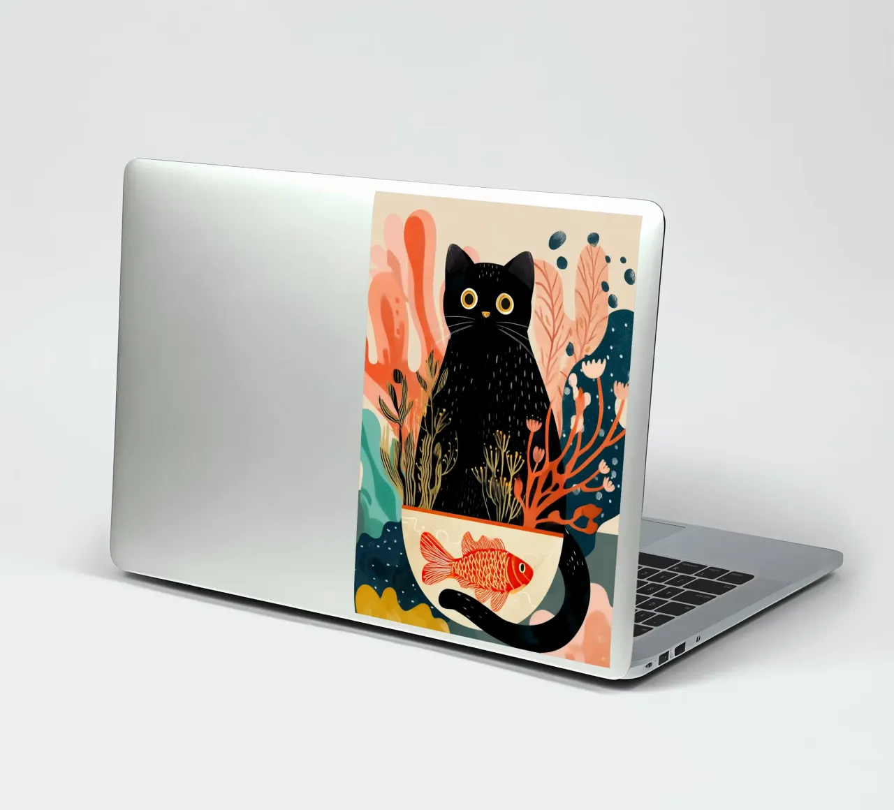 Black Cat and Goldfish adesivo da Luca
