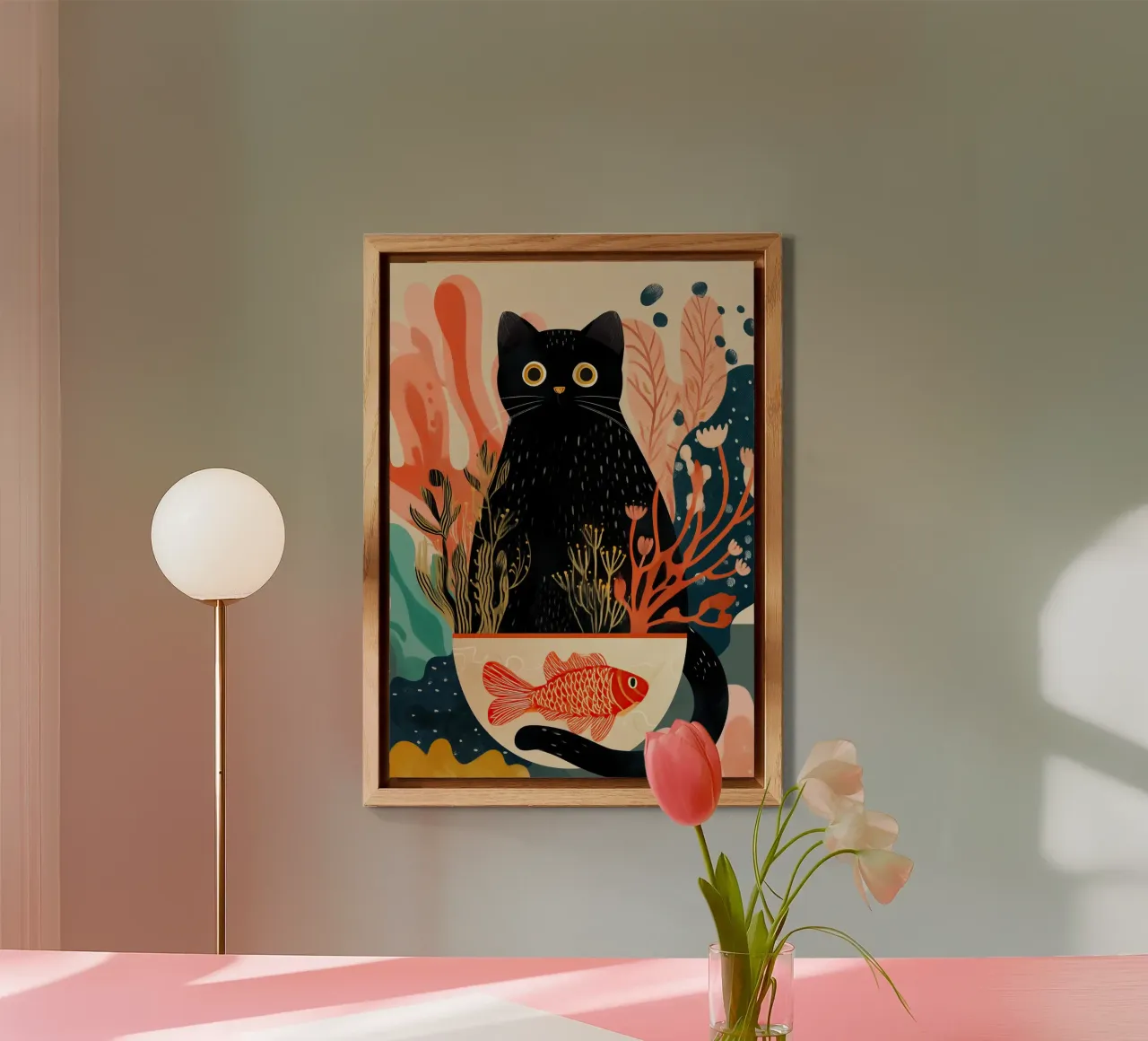 Black Cat and Goldfish pannello forex da Luca