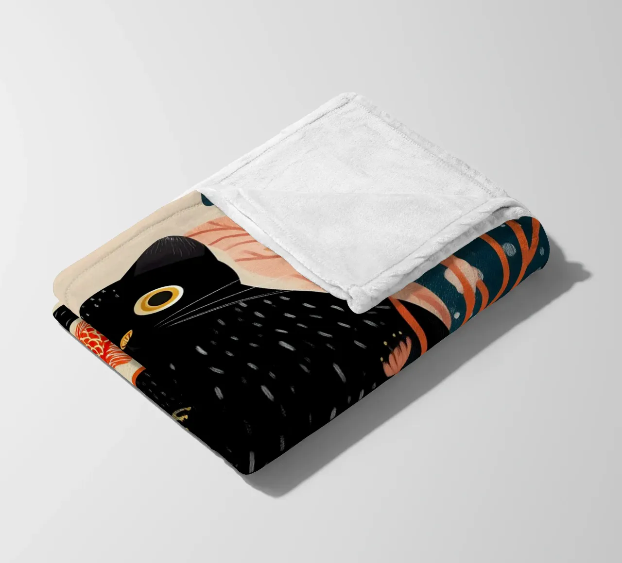 Black Cat and Goldfish coperta in pile da Luca
