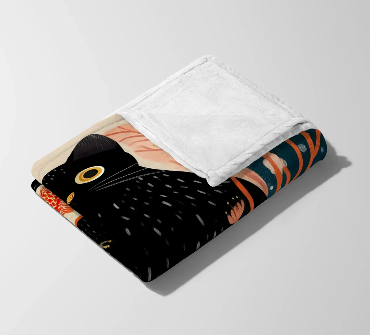 Black Cat and Goldfish coperta in pile da Luca