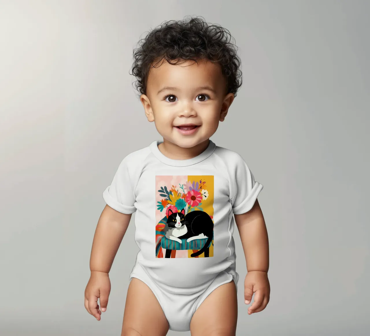 Bloom and Purr body neonato maniche corte da Luca