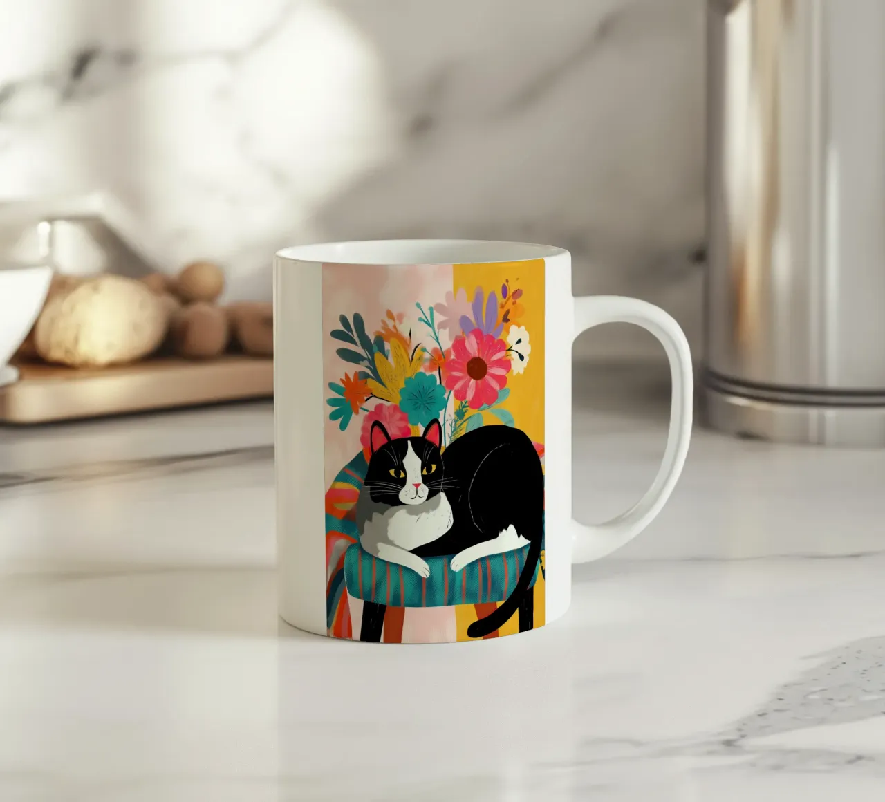 Bloom and Purr keramische mok van Luca