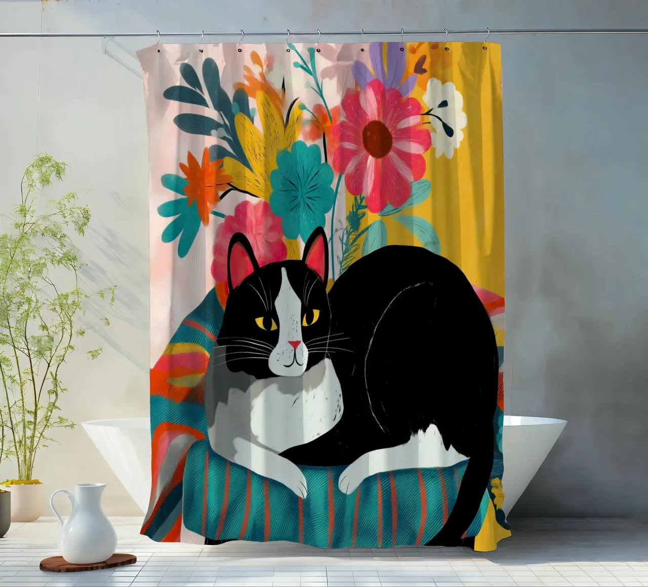 Bloom and Purr tenda da doccia da Luca