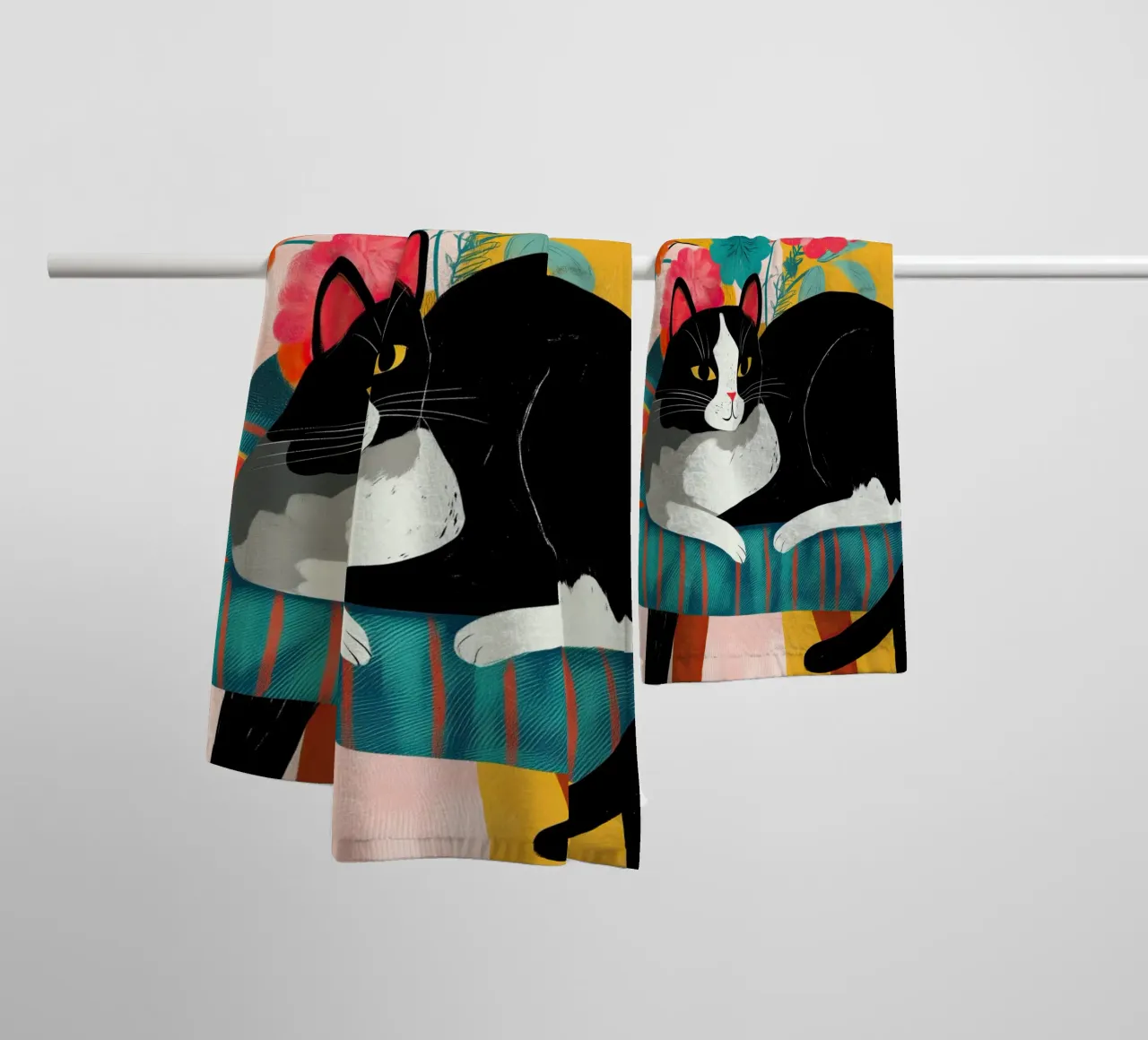 Bloom and Purr asciugamano da bagno da Luca